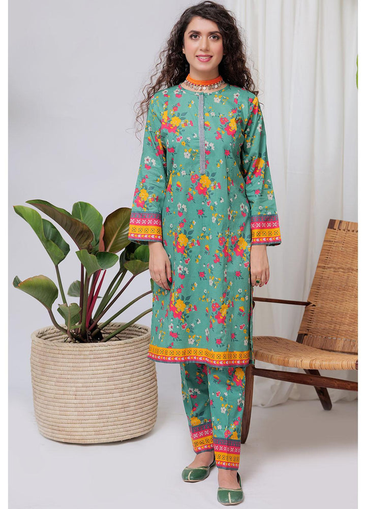 Senorita Cotton Pret 2 Piece Suit for Women -  LAC-02073-GRN/MCL