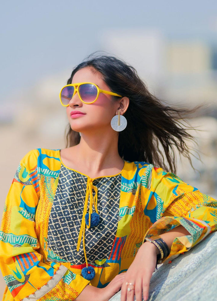 Senorita Casual Pret Printed Cotton Kurti LAA-01930-YLW/MCL