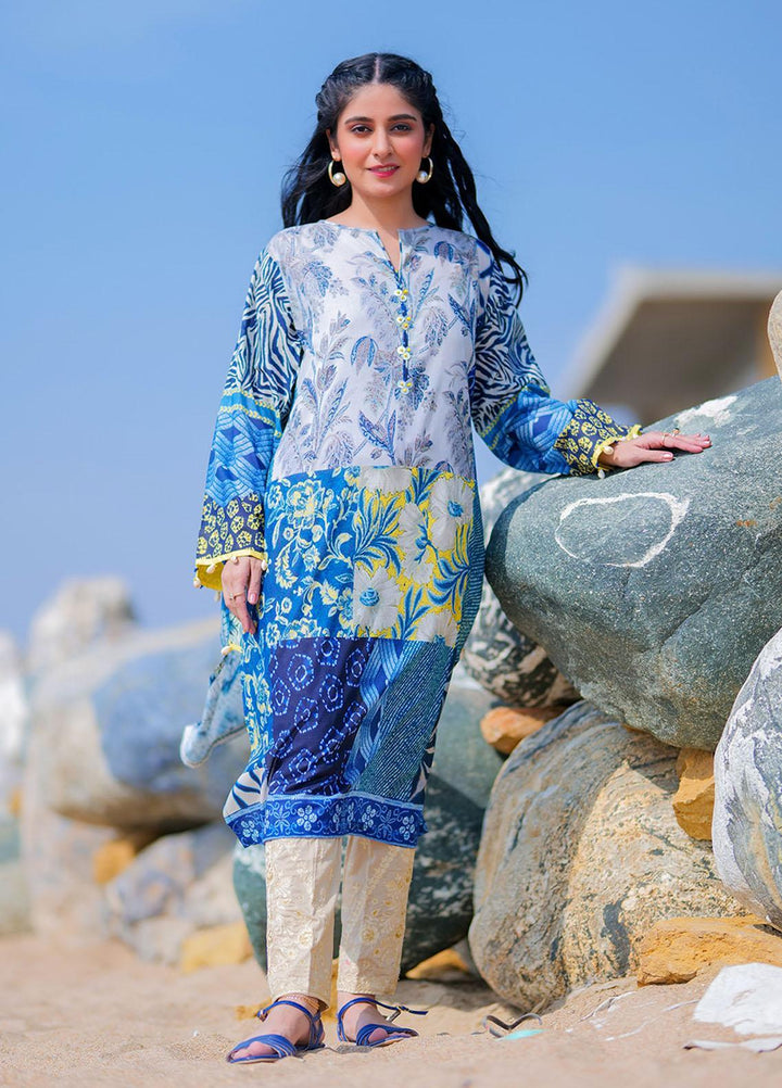 Senorita Casual Pret Printed Cotton Kurti LAA-01964-BLU/MCL