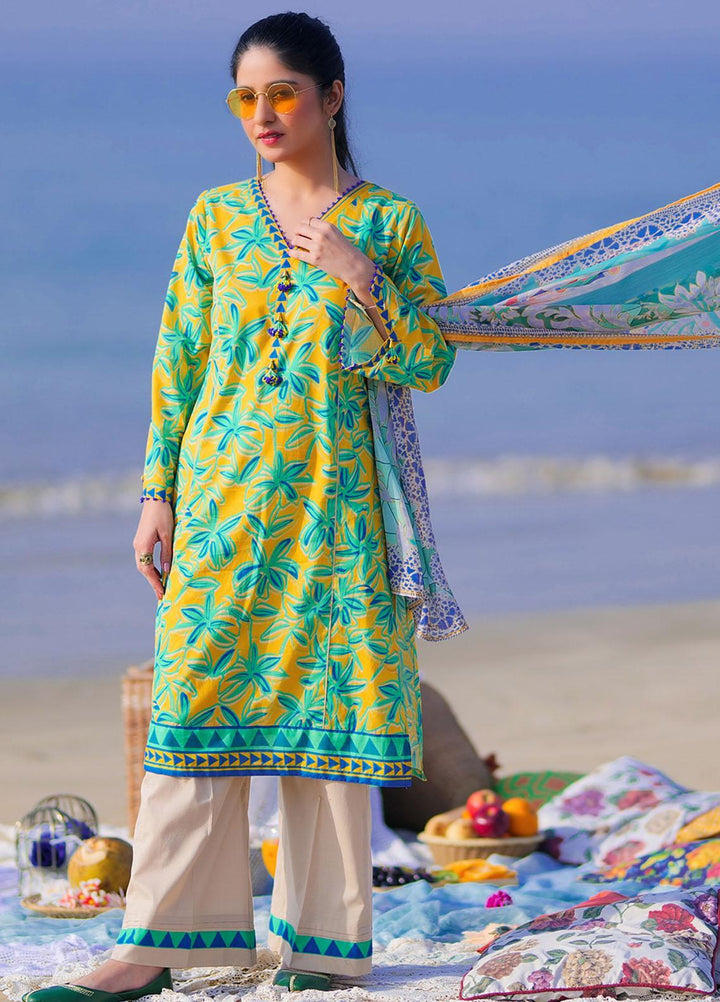 Senorita Casual Pret Printed Cotton 3 Piece LAD-01929-YLW/MCL