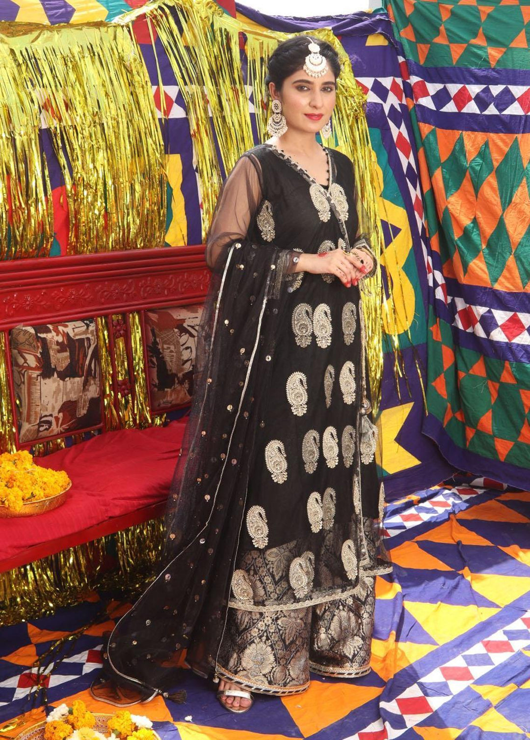 Senorita Banarsi Formal 3 Piece Suit for Women -  LDD-01893