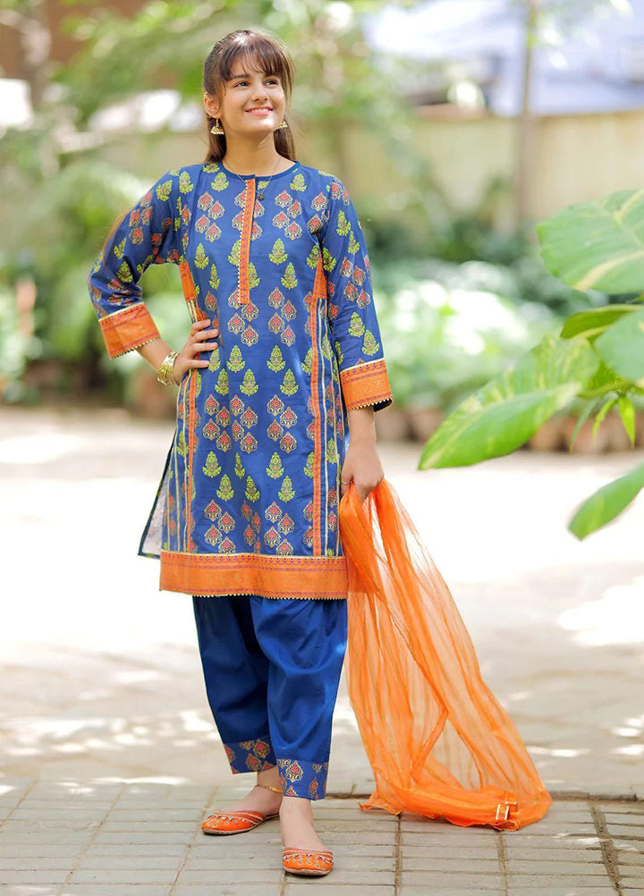 Senorita Lawn Pret 3 Piece for Girls -  GBD-02025-BLU/MCL