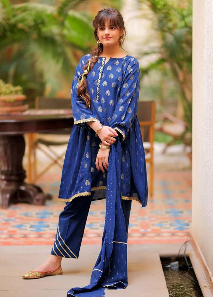 Senorita Cotton Pret Girls 3 Piece -  GBD-02010-RBL/GLD