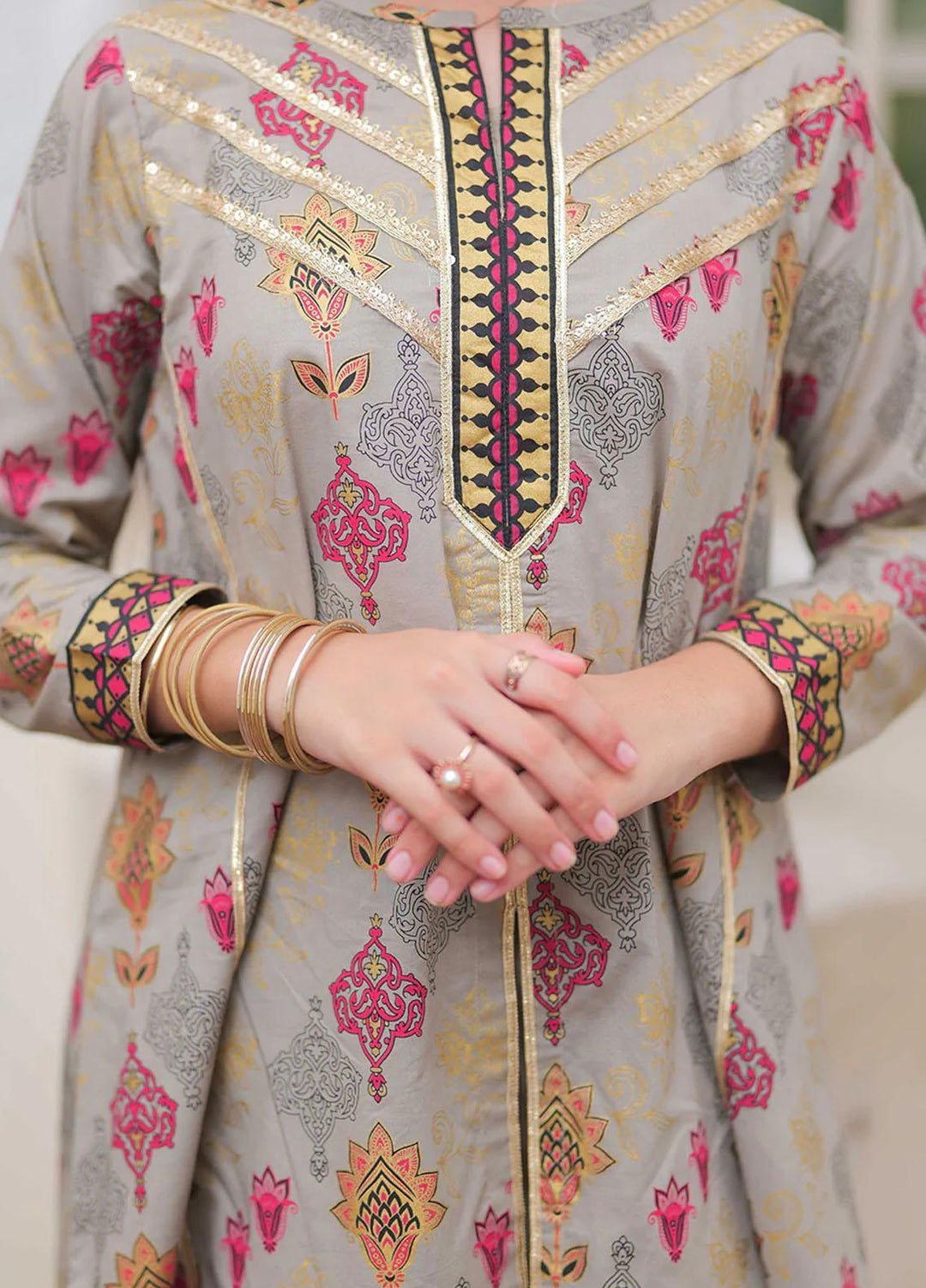 Senorita Cotton Pret Girls 3 Piece Suit -  GBD-02024-GRY/MCL