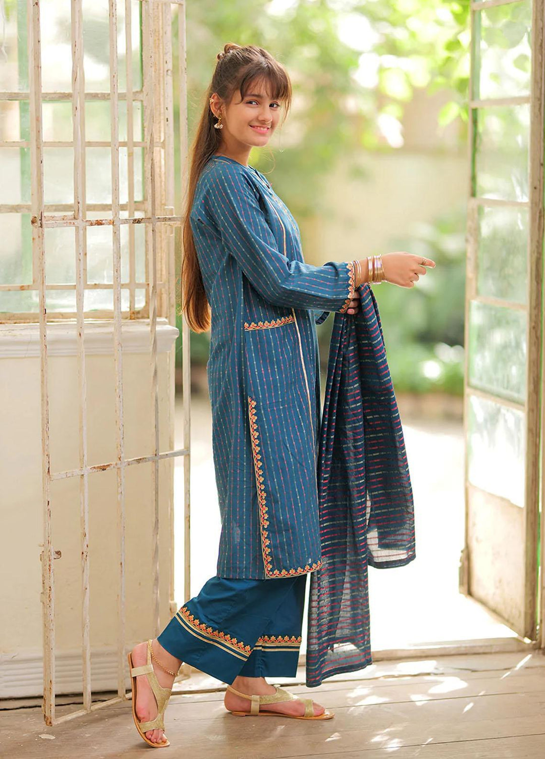 Senorita Cotton Pret Girls 3 Piece Suit -  GBD-02037-TBL/MCL