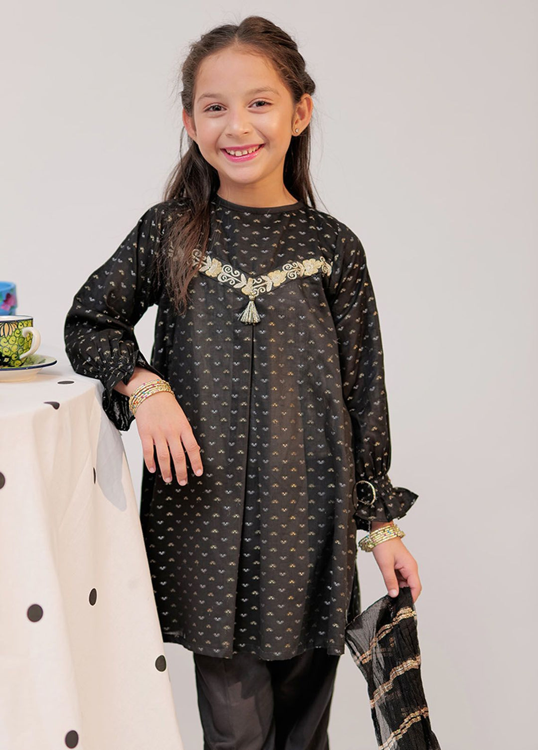 Senorita Pret Casual Cotton 3 Piece Suit KBD-02590-BLK/MCL