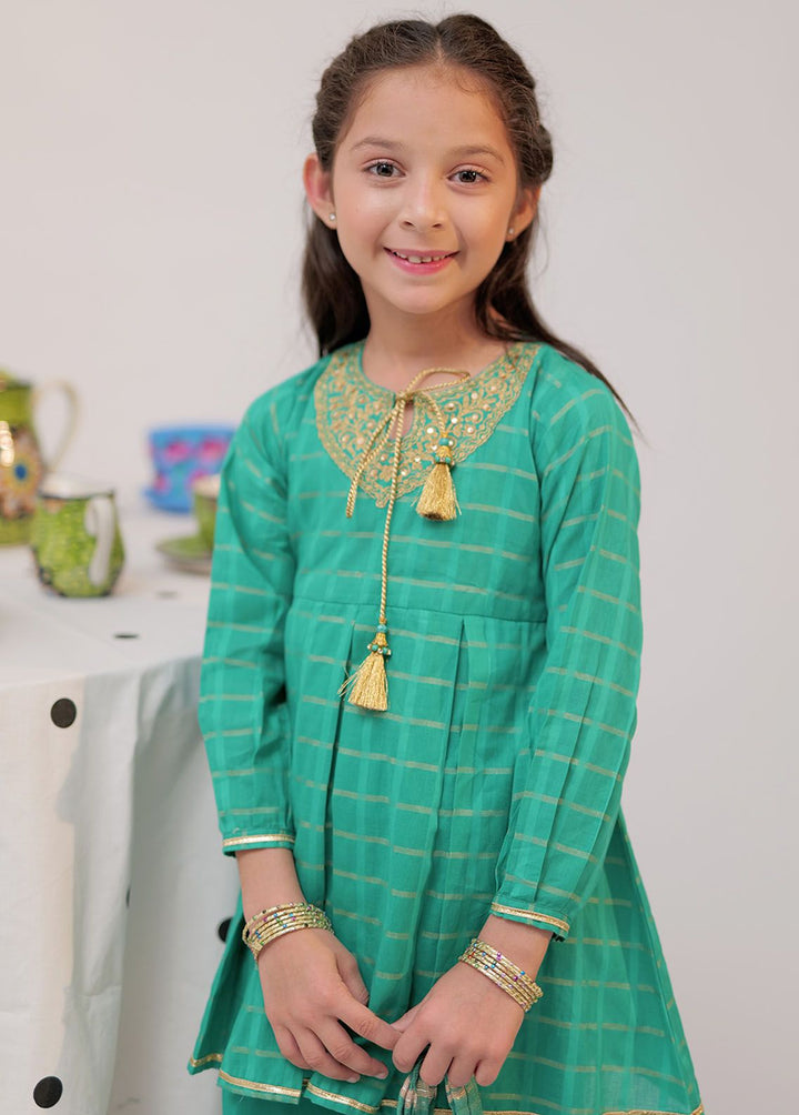 Senorita Pret Casual Cotton 3 Piece Suit KBD-02591-TGN/GLD