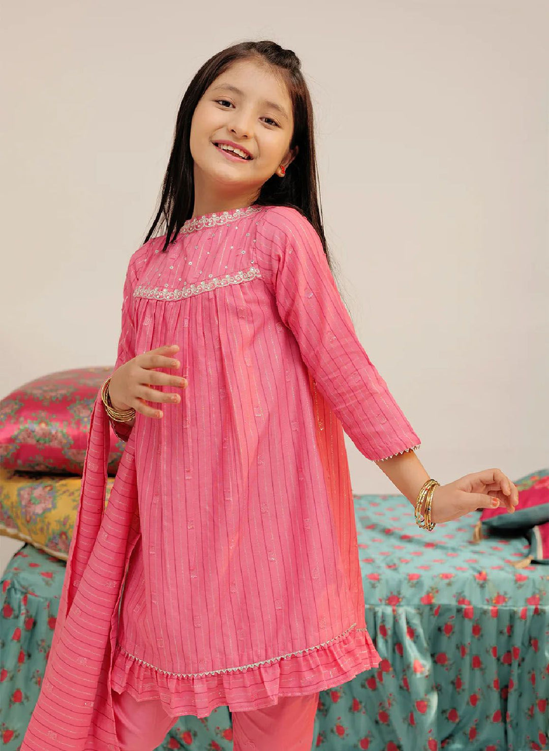 Senorita Pret Casual Cotton 3 Piece Suit KBD-02617-TPK/MCL