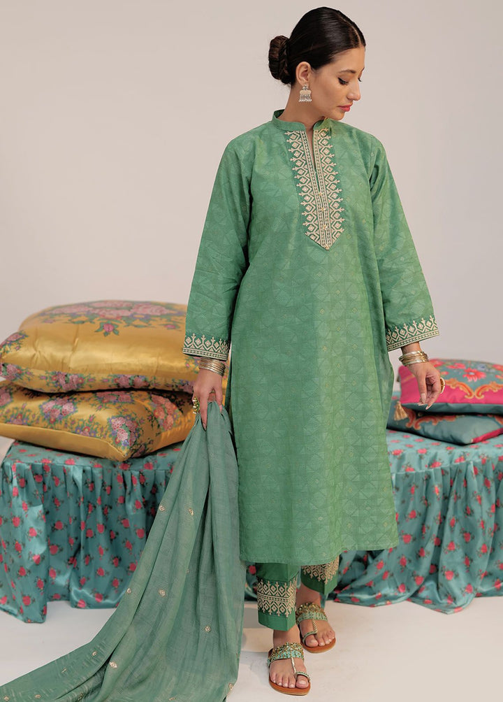 Senorita Pret Casual Cotton 3 Piece Suit LBD-02565-GRN/GLD