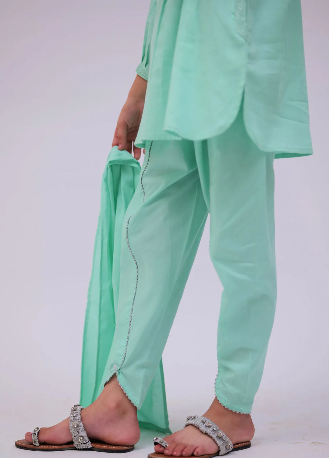 Senorita Pret Casual Cotton Dobby 3 Piece Suit KAD-02733