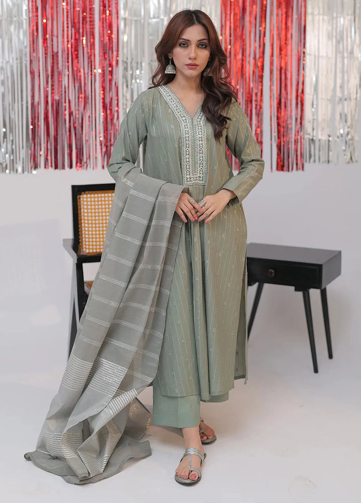 Senorita Pret Casual Cotton Jacquard 3 Piece Suit for Women LBD-02586