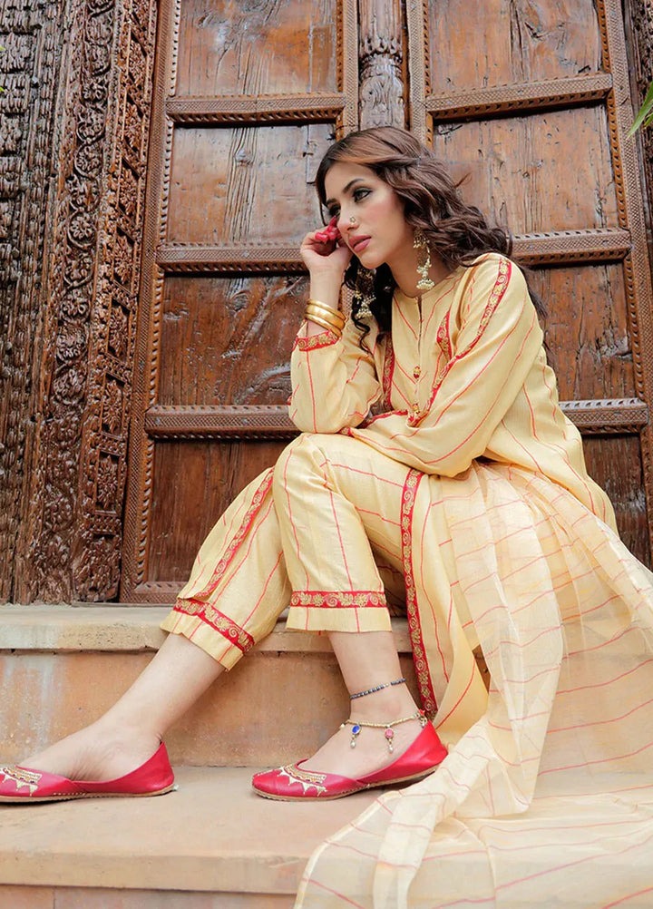 Senorita Pret Casual Cotton Jacquard 3 Piece Suit For Women LBD-02587