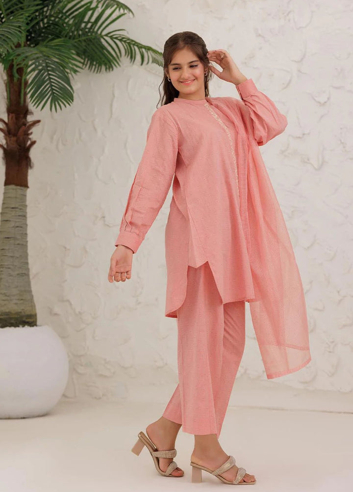 Senorita Pret Embroidered Cotton Self Jacquard 3 Piece Suit GAD-03029