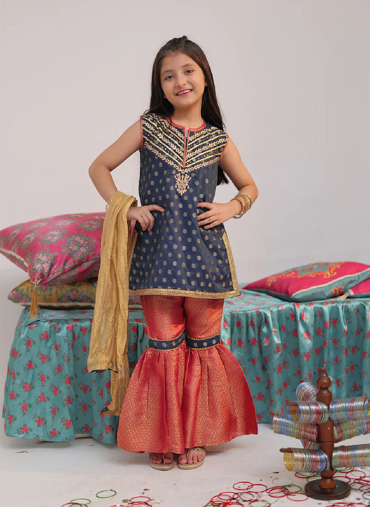 Senorita Pret Formal Banarsi 3 Piece Suit KDD-02418-NBL-SPK