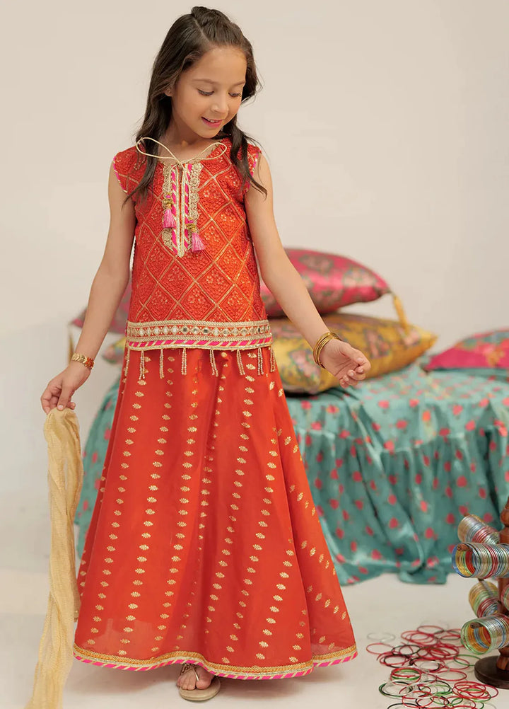 Senorita Pret Formal Banarsi Jacquard 3 Piece Suit For Kids KDD-02424
