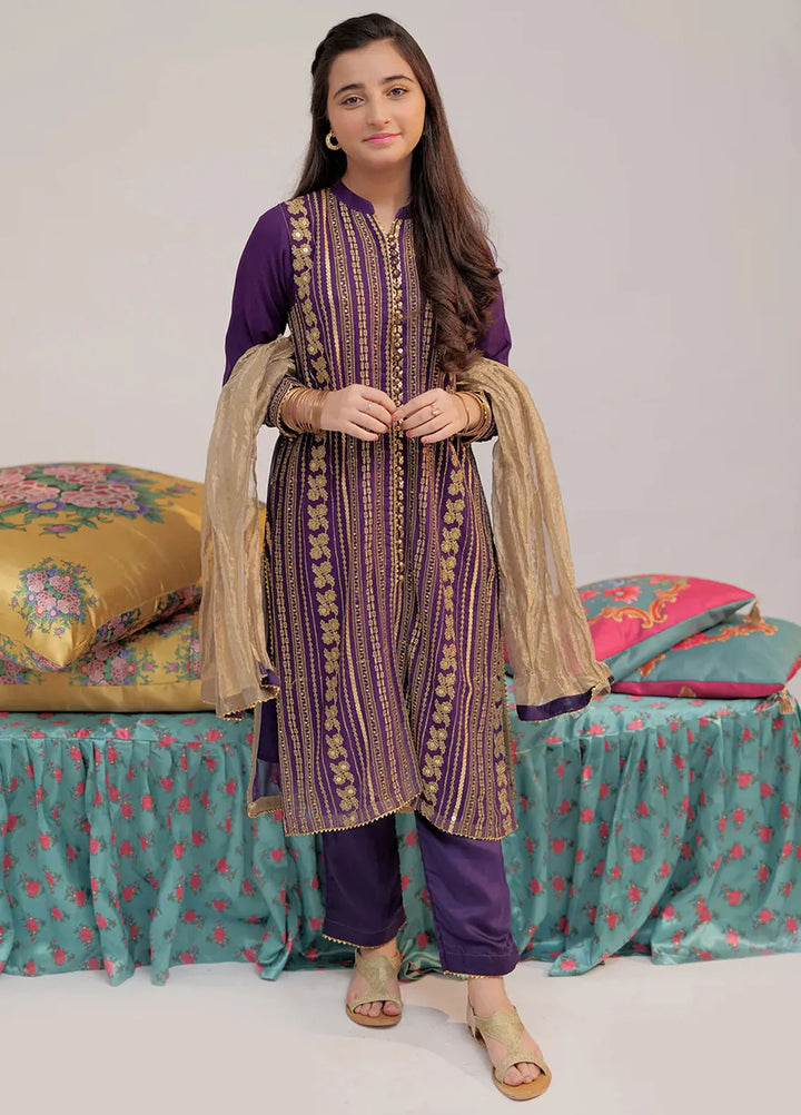 Senorita Pret Formal Viscose Chiffon 3 Piece Suit for Girls GDD-02376