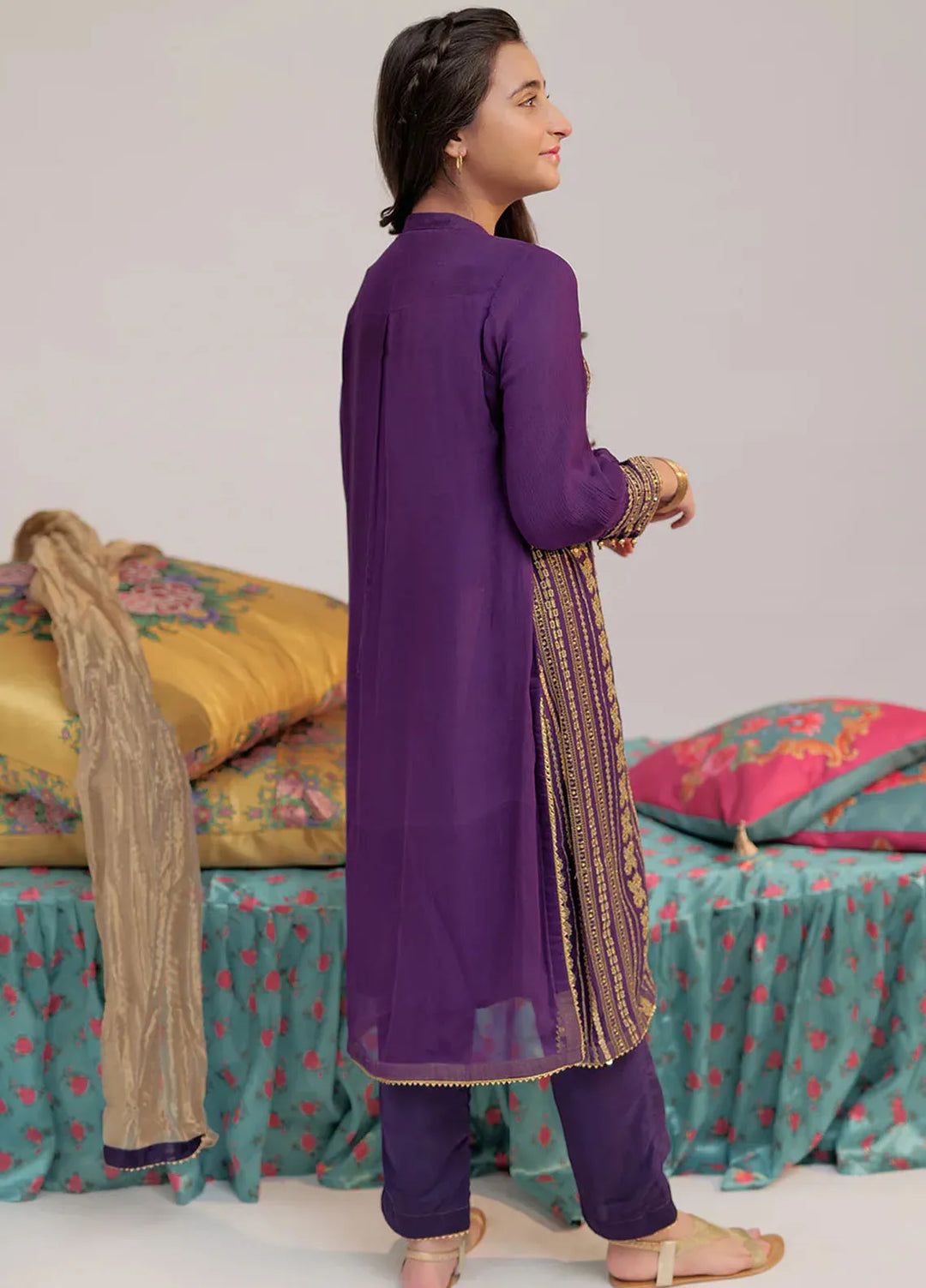 Senorita Pret Formal Viscose Chiffon 3 Piece Suit for Girls GDD-02376