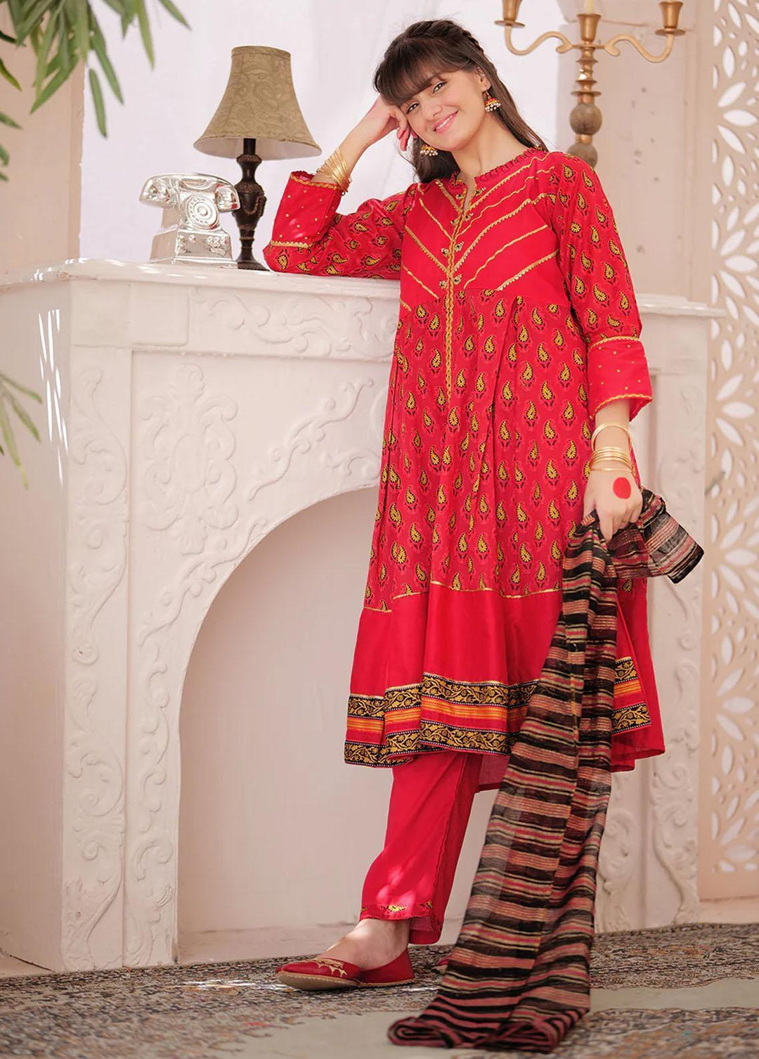 Senorita Cotton Casual 3 Piece Suit for Girls -  GBD-02322