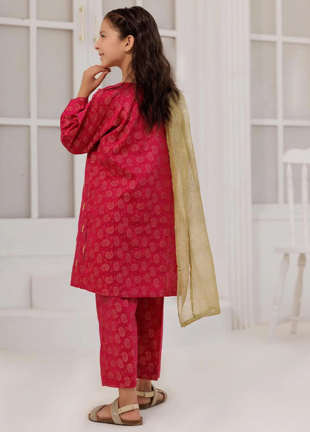 Senorita Pret Printed Cotton Jacquard 3 Piece Suit KBD-03043