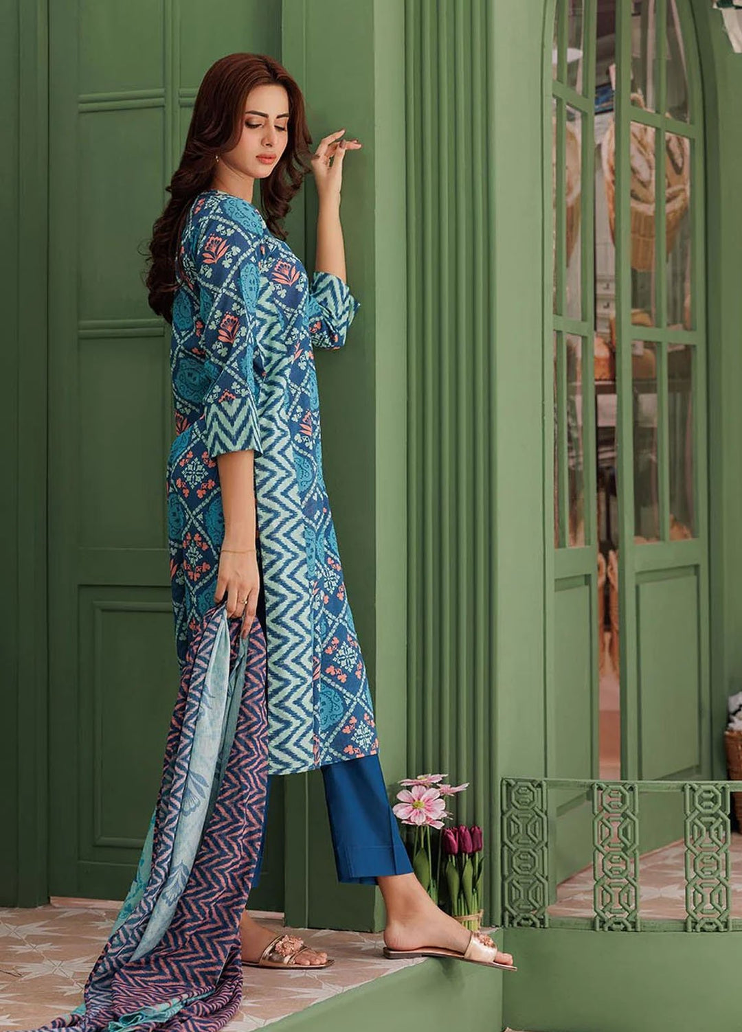 Senorita Pret Printed Cotton Lawn 3 Piace Suit LAD-03037