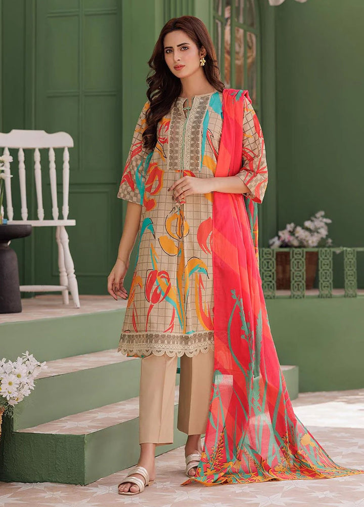 Senorita Pret Printed Cotton Lawn 3 Piace Suit LAD-03039