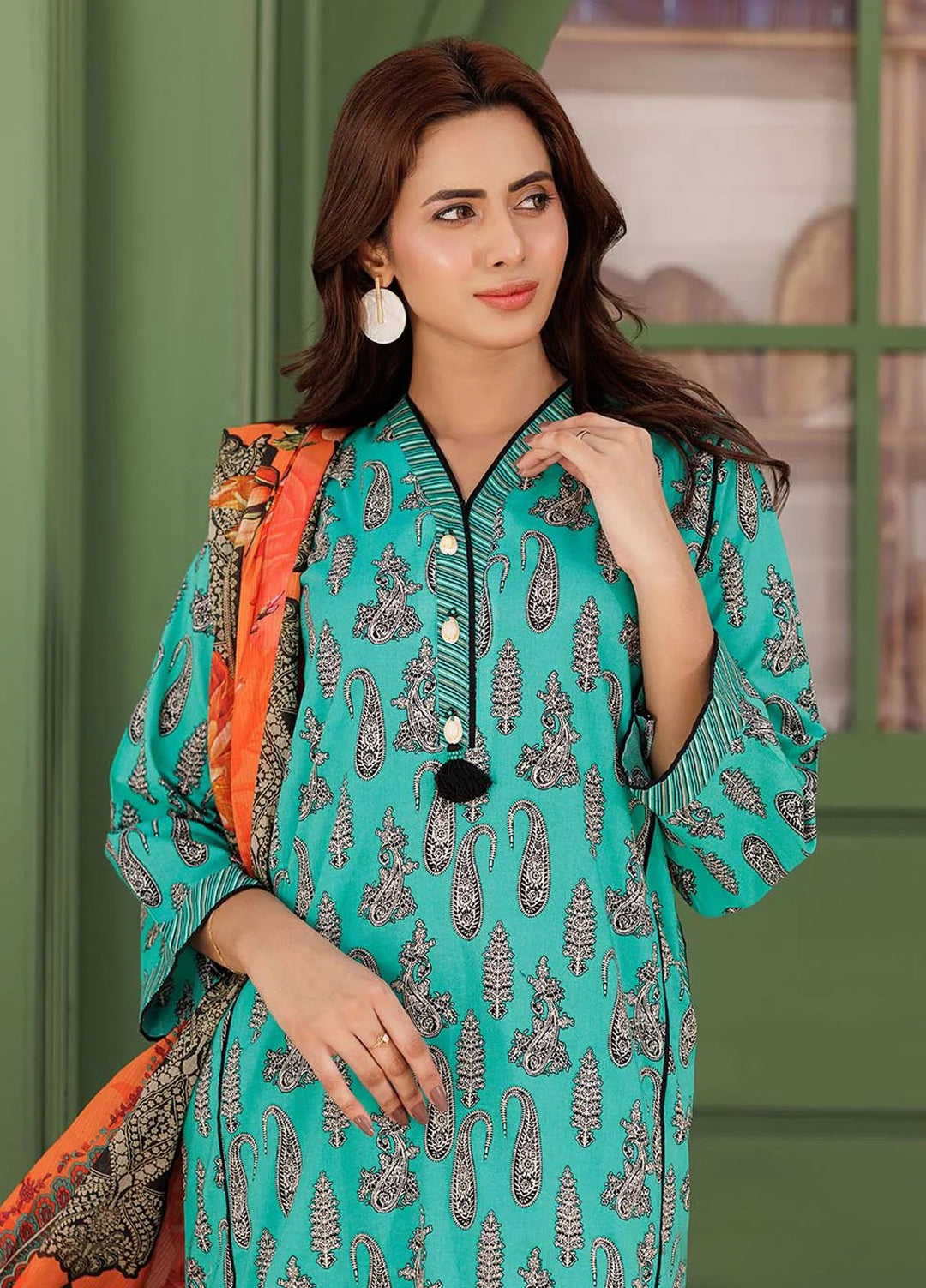 Senorita Pret Printed Cotton Lawn 3 Piace Suit LAD-03077