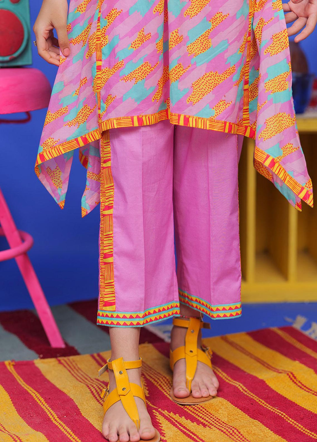 Senorita Cotton Fancy Pret Girls 3 Piece -  GAD-01905-PNK/MCL