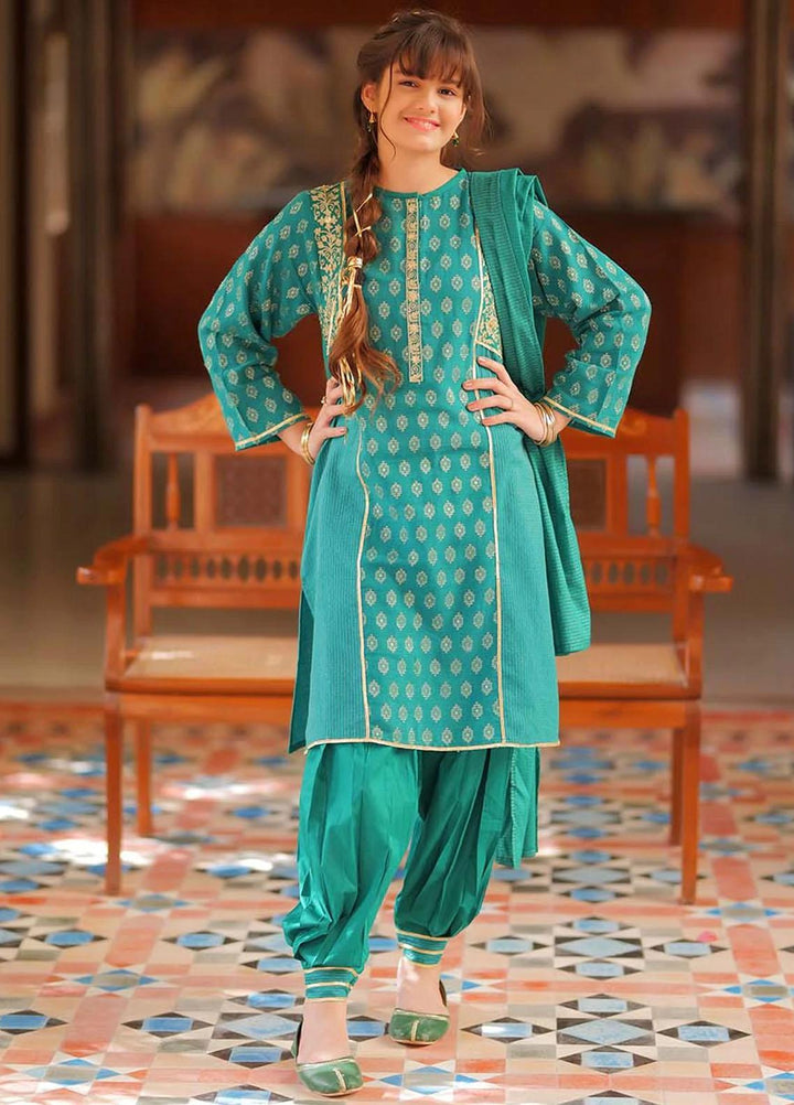 Senorita Cotton Casual 3 Piece for Girls -  GBD-01991-TGN/GLD