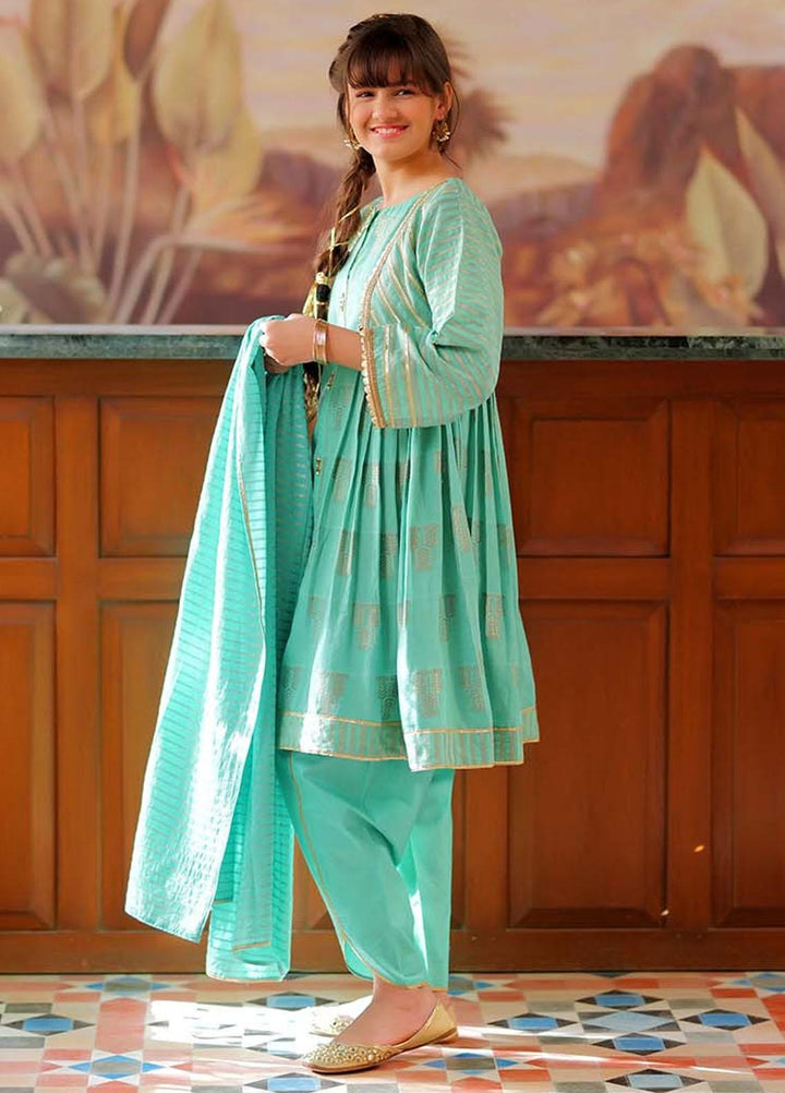 Senorita Cotton Casual 3 Piece for Girls -  GBD-02011-SGN/GLD