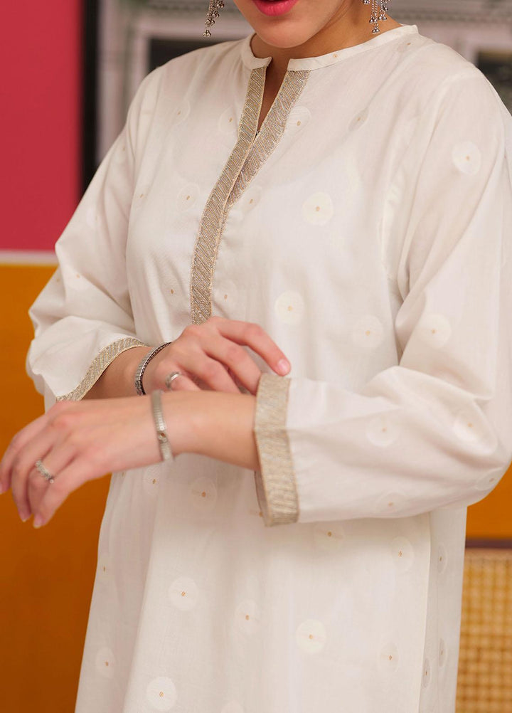 Senorita Cotton Pret 2 Piece Suit for Women -  LAC-02227-WHT/GLD