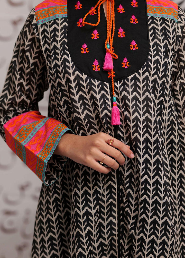 Senorita Cotton Pret 3 Piece Suit for Girls -  GAD-02267-BLK/WHT