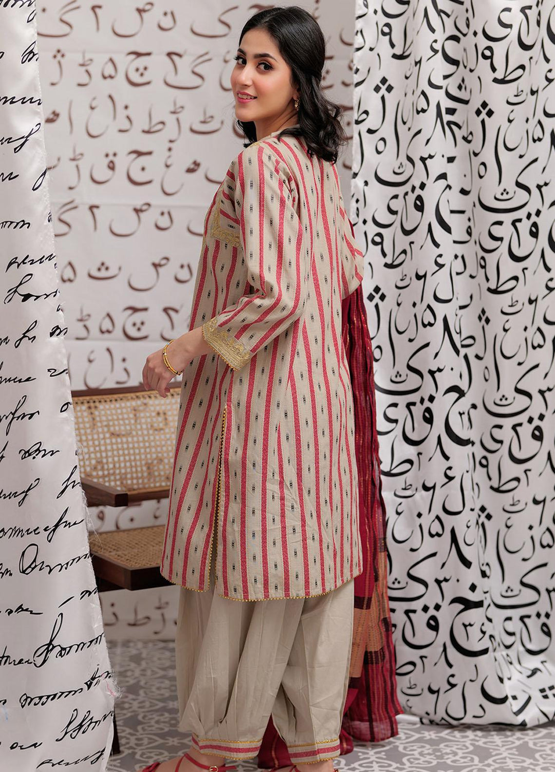 Senorita Cotton Pret 3 Piece Suit for Women -  LAD-02192-BGE/MCL