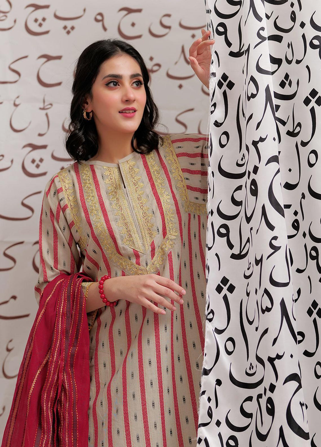 Senorita Cotton Pret 3 Piece Suit for Women -  LAD-02192-BGE/MCL