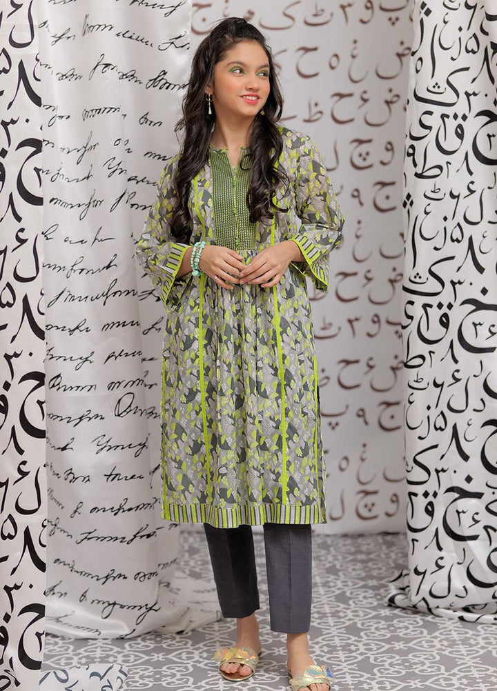 Senorita Lawn Pret Kurti for Girls -  GAA-02147-GRY/GRN