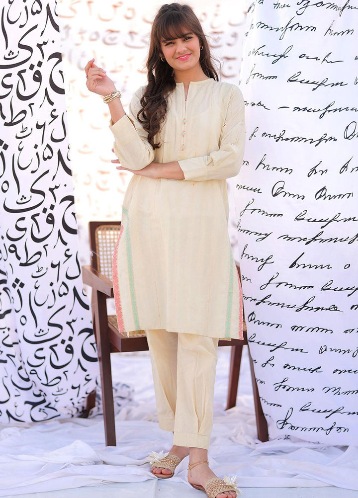 Senorita Cotton Pret 2 Piece Suit for Girls -  GAC-02223-CRM/MCL