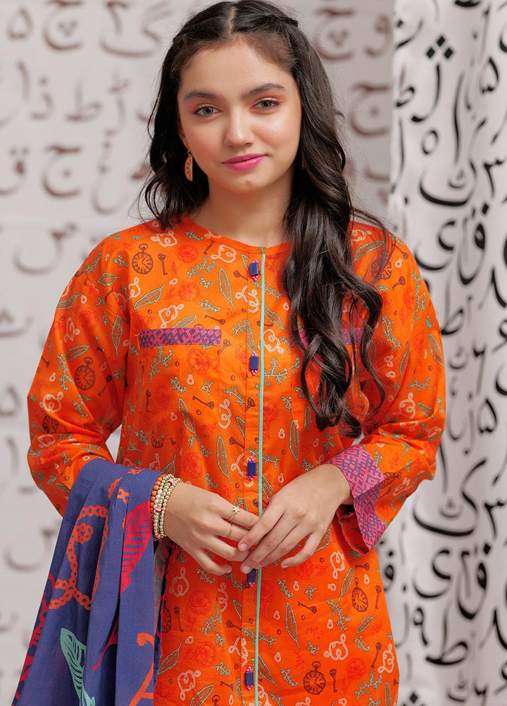 Senorita Cotton Pret 3 Piece Suit for Girls -  GAD-02239-OGN/MCL