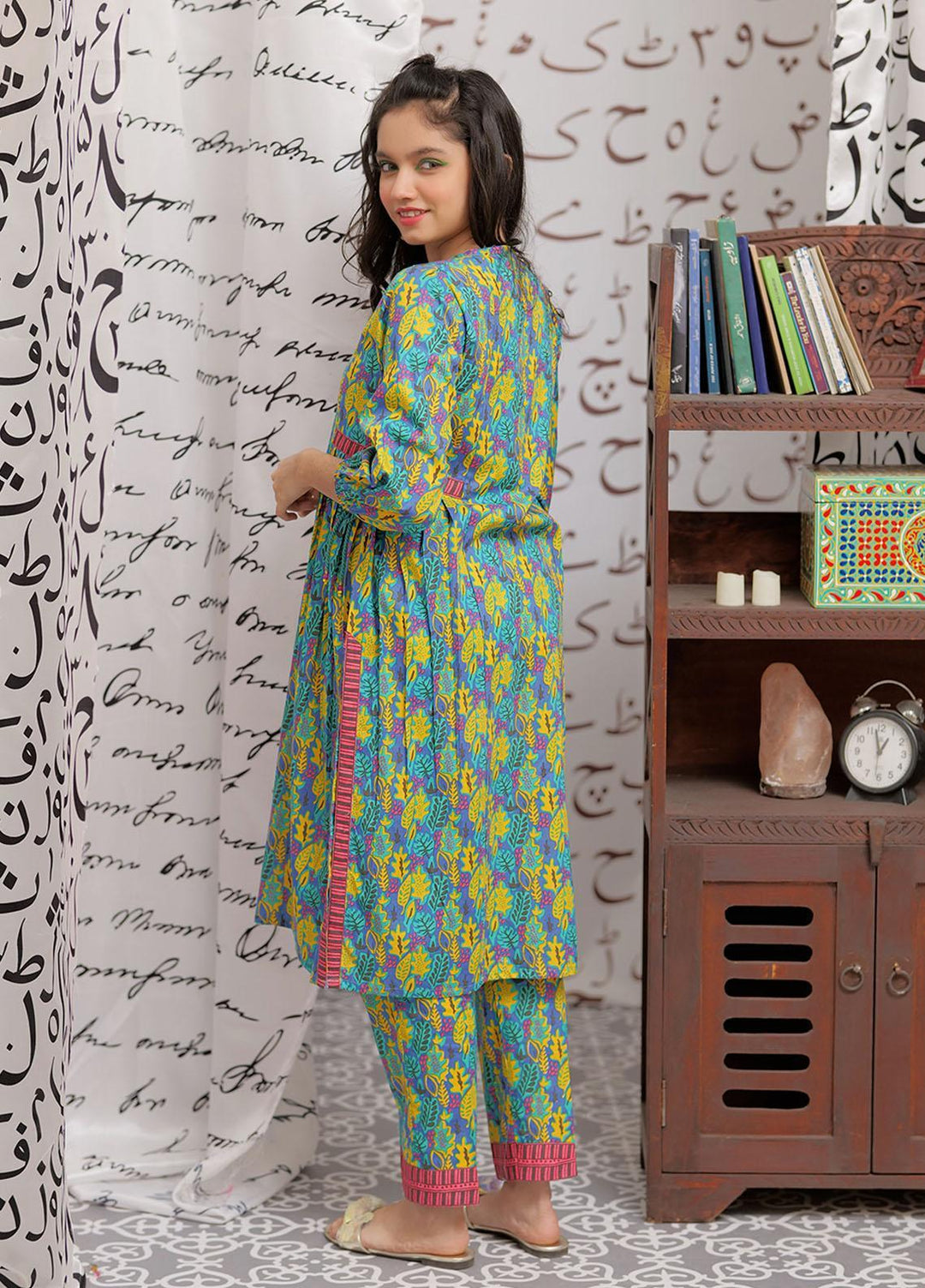 Senorita Cambric Pret 2 Piece Suit for Girls -  GAC-02168-BLU/MCL