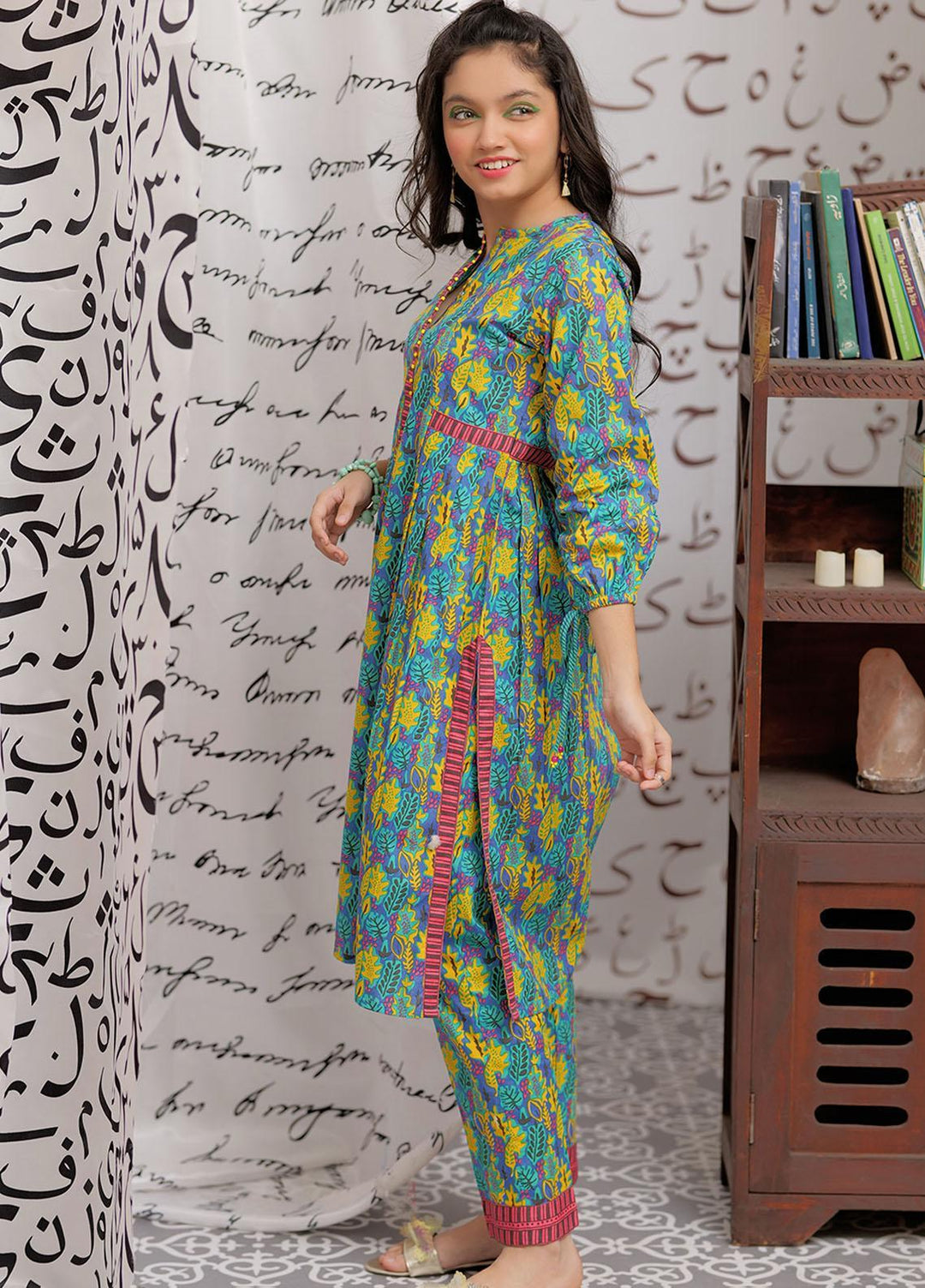 Senorita Cambric Pret 2 Piece Suit for Girls -  GAC-02168-BLU/MCL