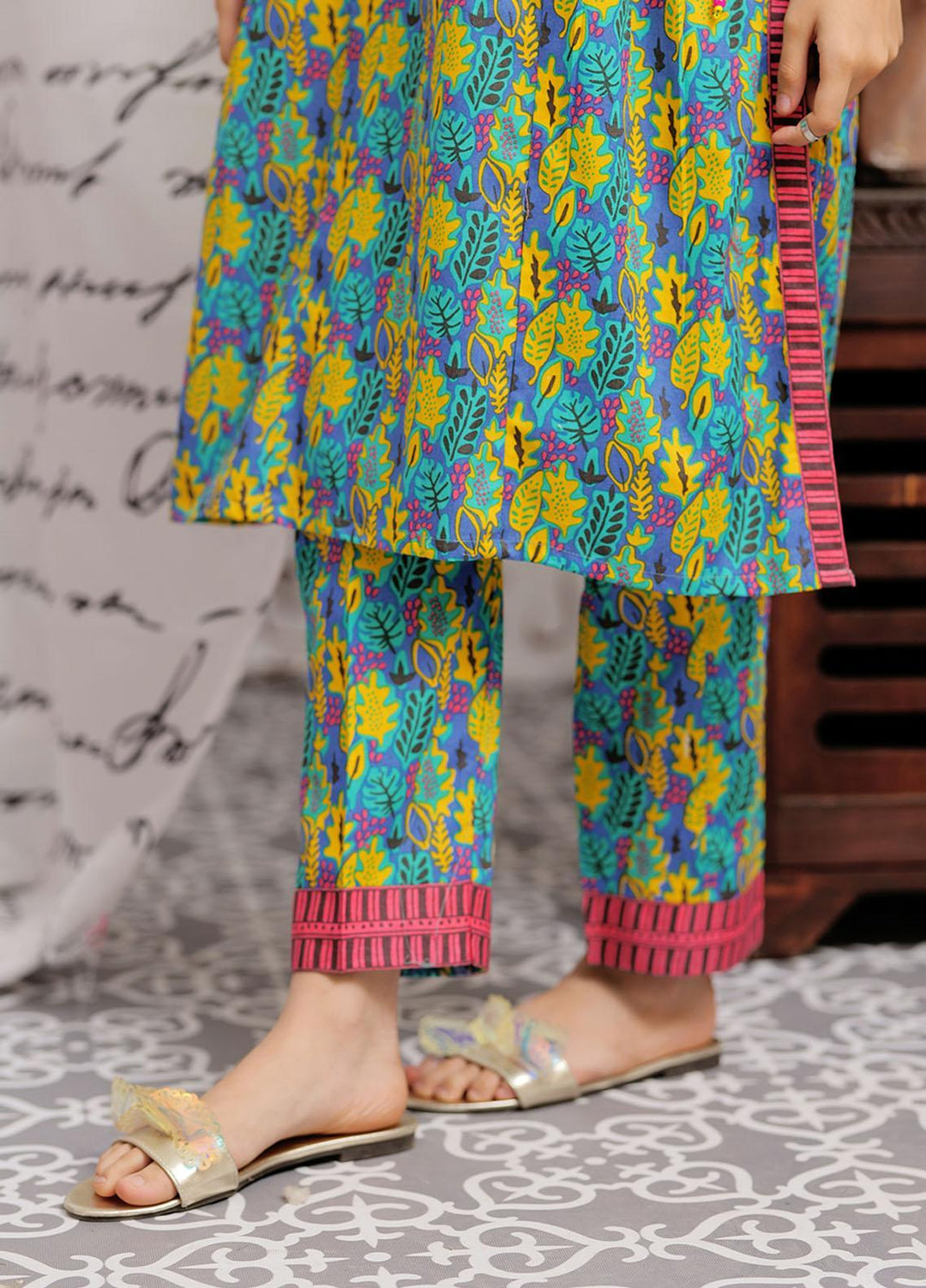 Senorita Cambric Pret 2 Piece Suit for Girls -  GAC-02168-BLU/MCL