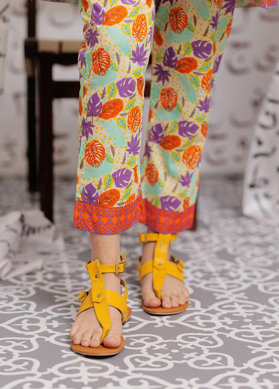 Senorita Cambric Pret 2 Piece Suit for Girls -  GAC-02169-CRM/MCL