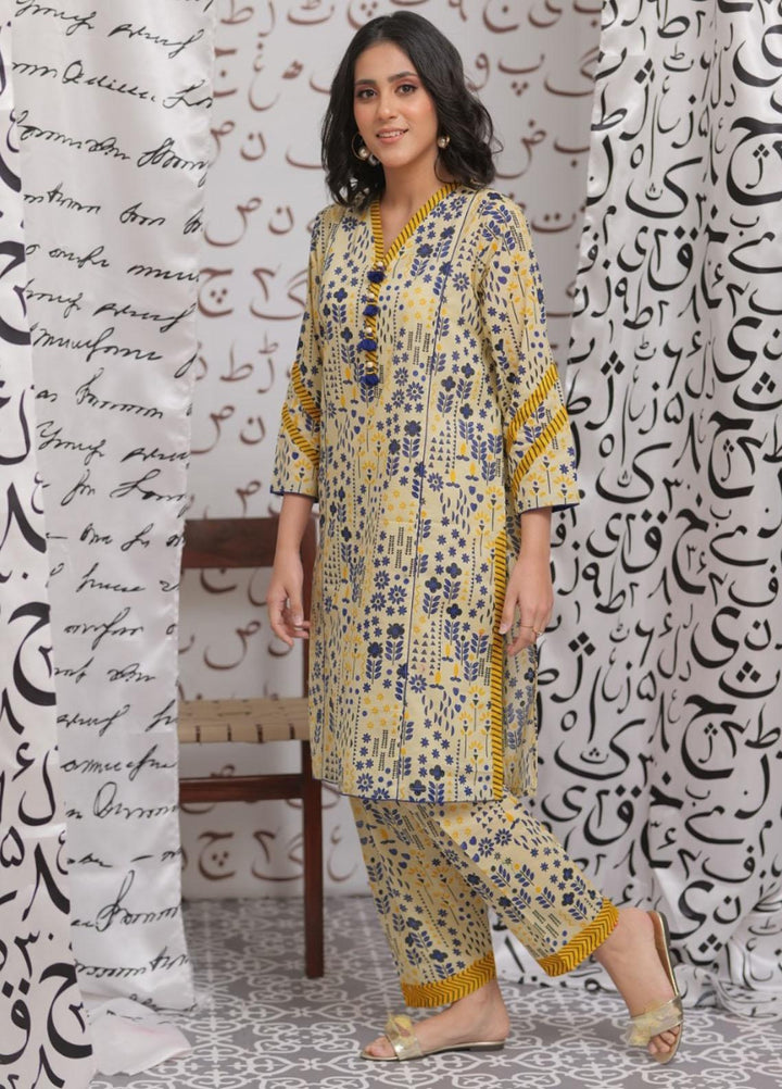 Senorita Casual Pret  Lawn 2 Piece Suit LAC-02184-YLW/MCL