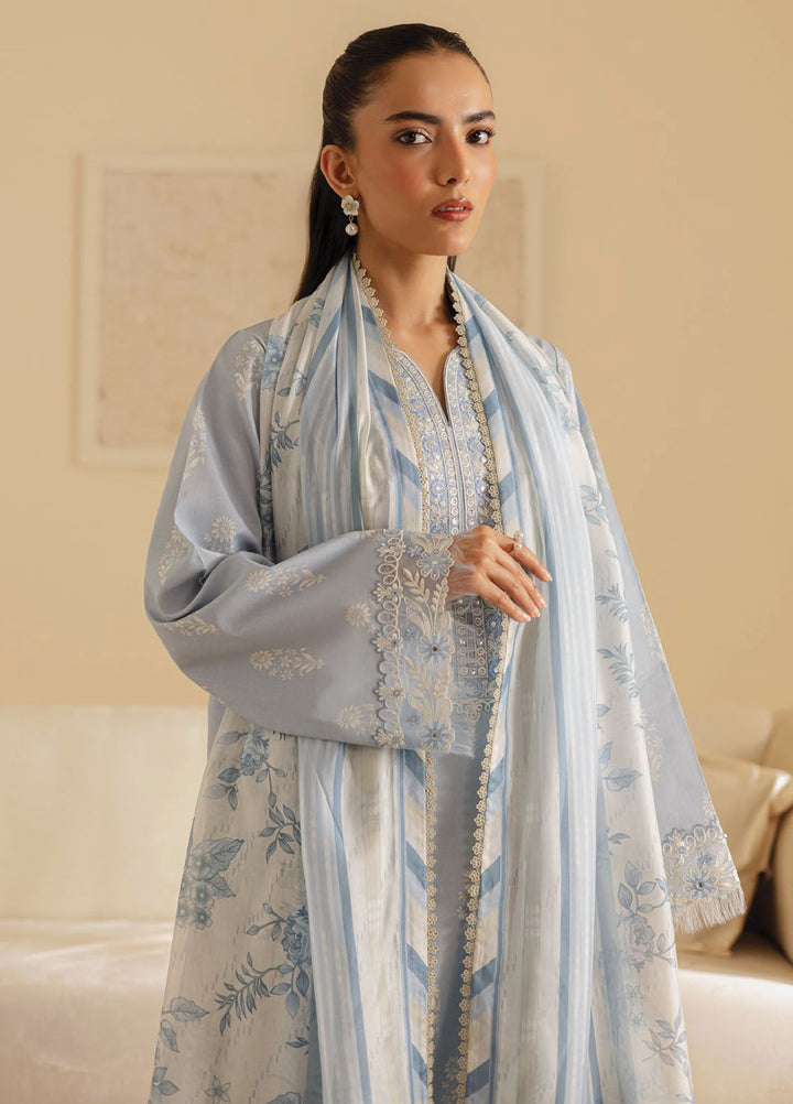 Seran Embroidered Lawn Suits Unstitched 3 Piece D-03 Zerin - Summer Collection