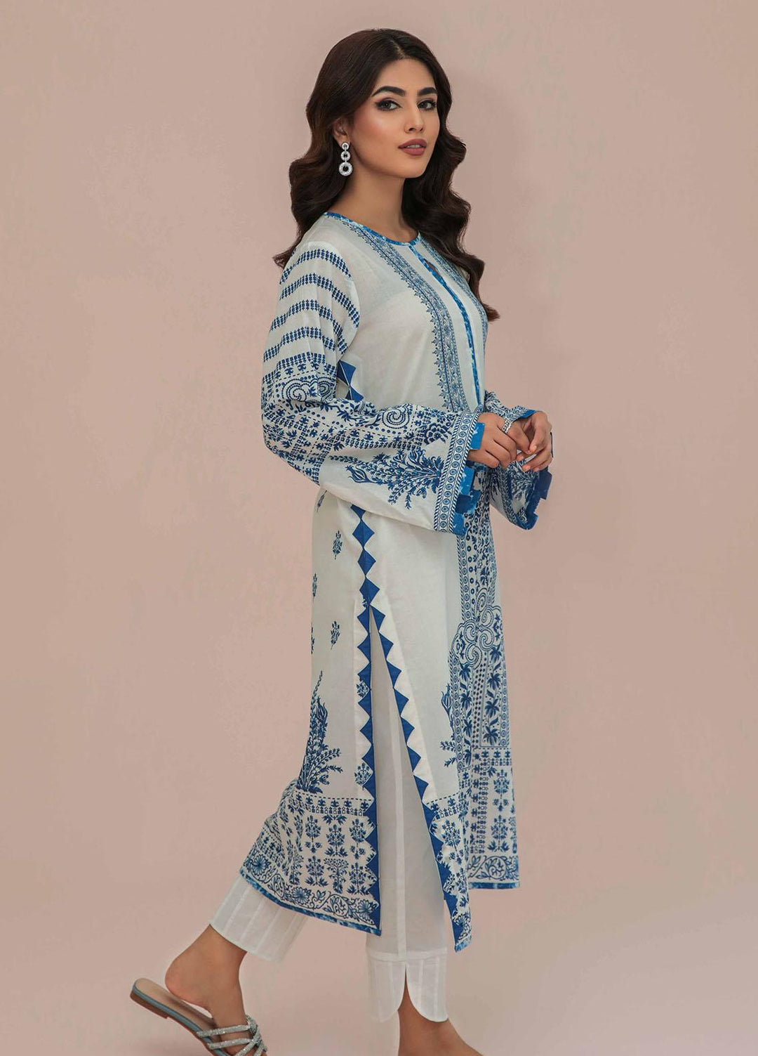 Seran Casual Pret  Lawn Shirt Dira SNP0013-WHT