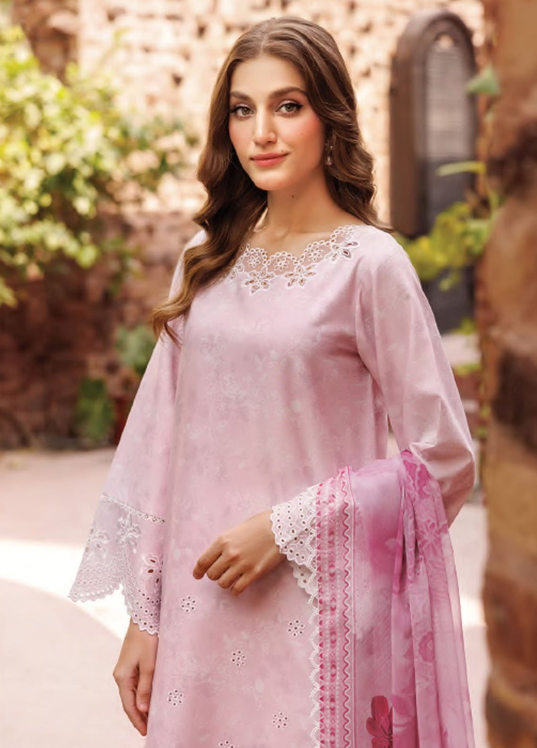 Seraya by Farasha Embroidered Lawn Suits Unstitched 3 Piece FSH25SL D-02 Dovella - Summer Collection
