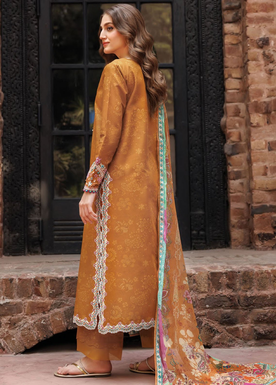 Seraya by Farasha Embroidered Lawn Suits Unstitched 3 Piece FSH25SL D-08 Malisa - Summer Collection