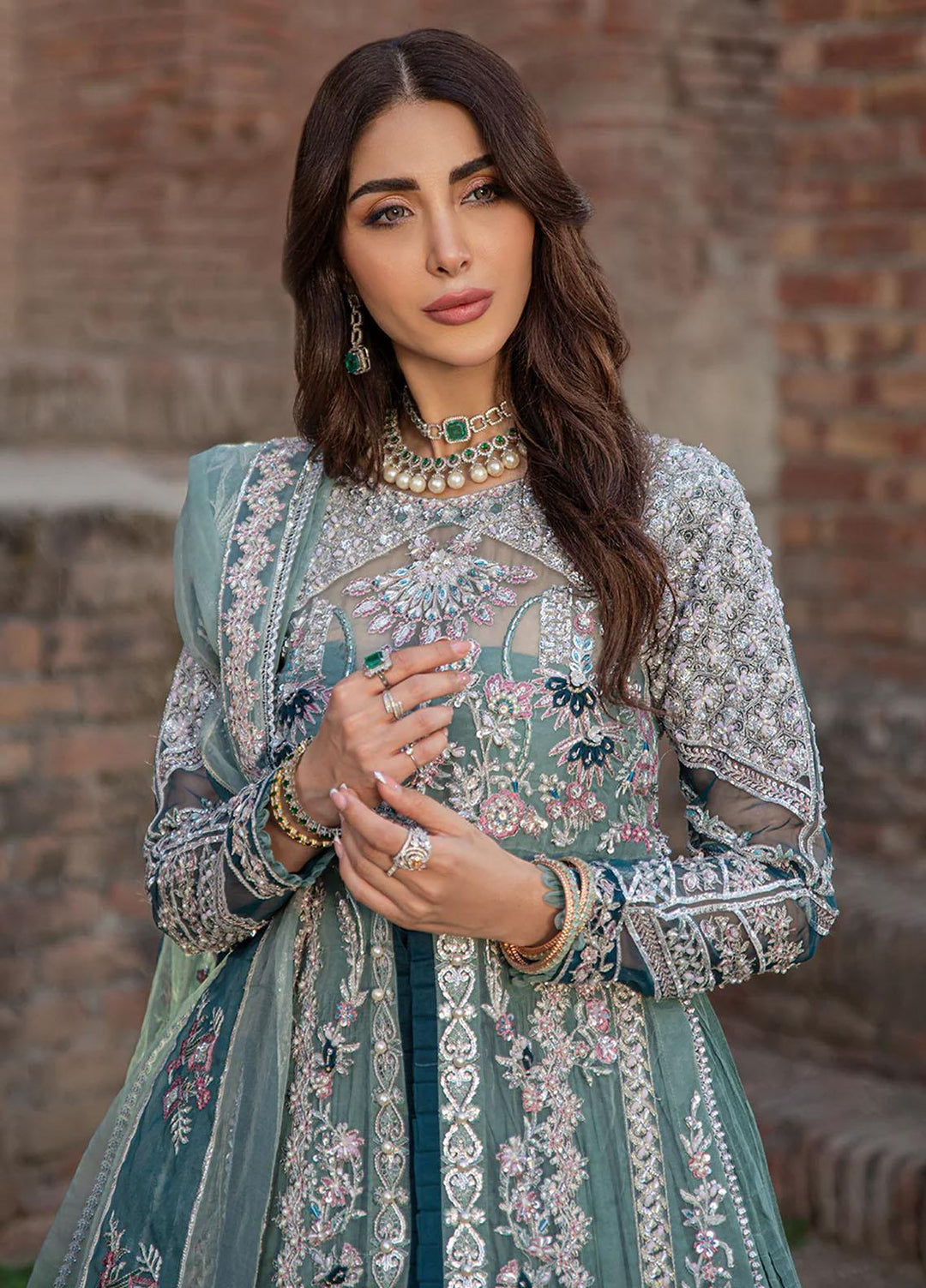 Serene By Mehak Yaqoob Embroidered Organza Suits Unstitched 4 Piece MY23SW Emery - Wedding Collection