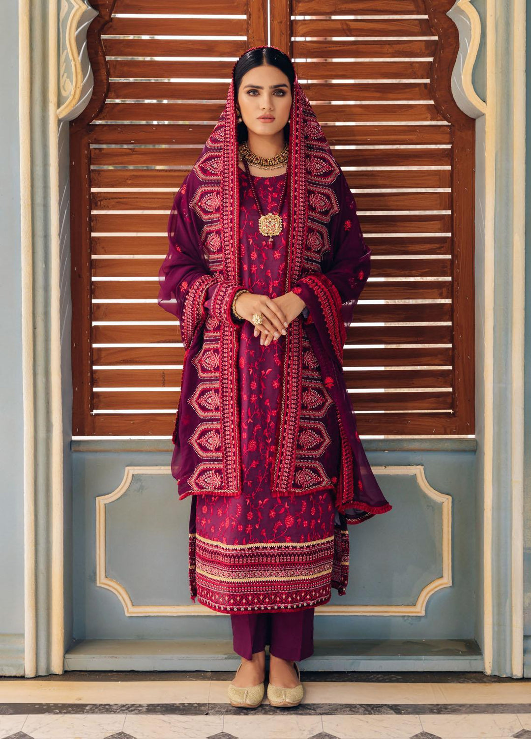 Seroli Embroidered Lawn Suits Unstitched 3 Piece SL22RJ SS-F1-U0003 - Summer Luxury Collection