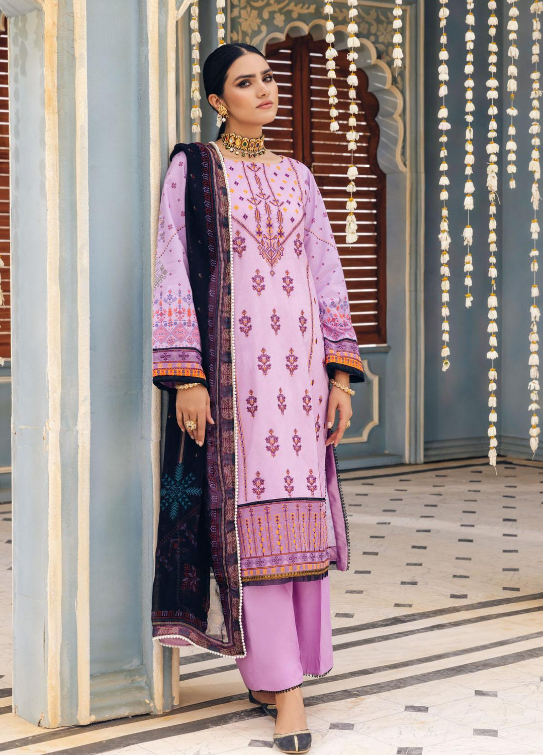 Seroli Embroidered Lawn Suits Unstitched 3 Piece SL22RJ SS-F1-U0006 - Summer Luxury Collection