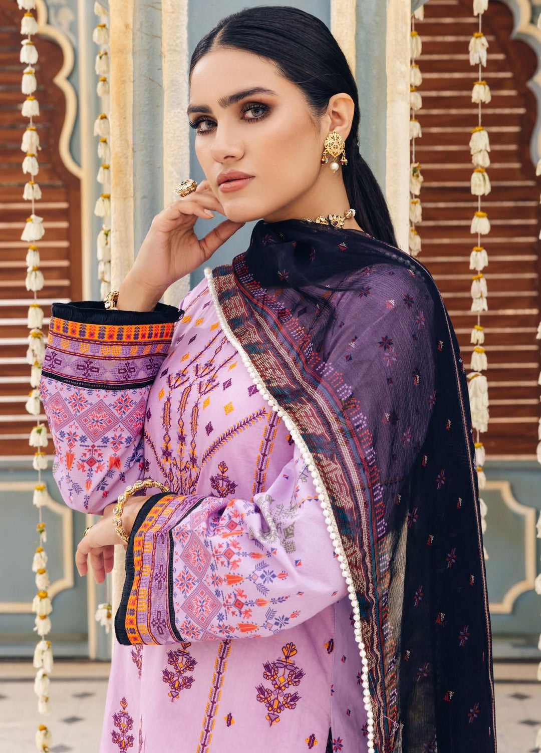 Seroli Embroidered Lawn Suits Unstitched 3 Piece SL22RJ SS-F1-U0006 - Summer Luxury Collection