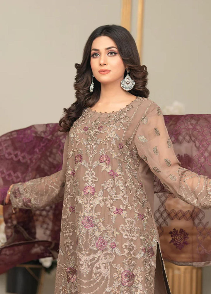 Shaadi Biyaah By Insiya Embroidered Chiffon Suits Unstitched 3 Piece INS23SB-S1 D1 - Wedding Collection